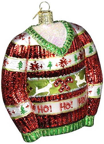 Old World Christmas Old World Christmas Ornaments Festive Christmas Sweater Glass Blown Ornaments for Christmas Tree