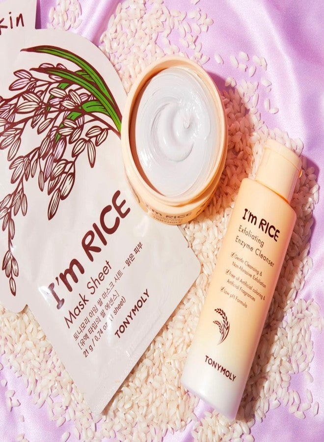 TONYMOLY I'm Rice Clarifying Skincare Set - 3-Step Face Care for Clear, Hydrated Skin - Includes Enzyme Powder Cleanser, Blemish Mask & Nourishing Sheet Masks - Gentle Exfoliation & Oil Control - Image 2