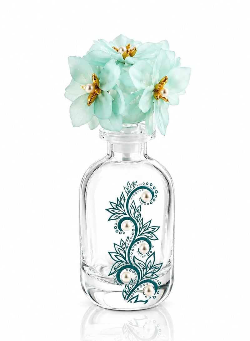رادین زجاجة عطر فاخرة فارغة 150 مل مع غطاء زهري | زجاجة عطر زخرفية لتخزين العطور والزيوت العطرية والروائح - Image 3
