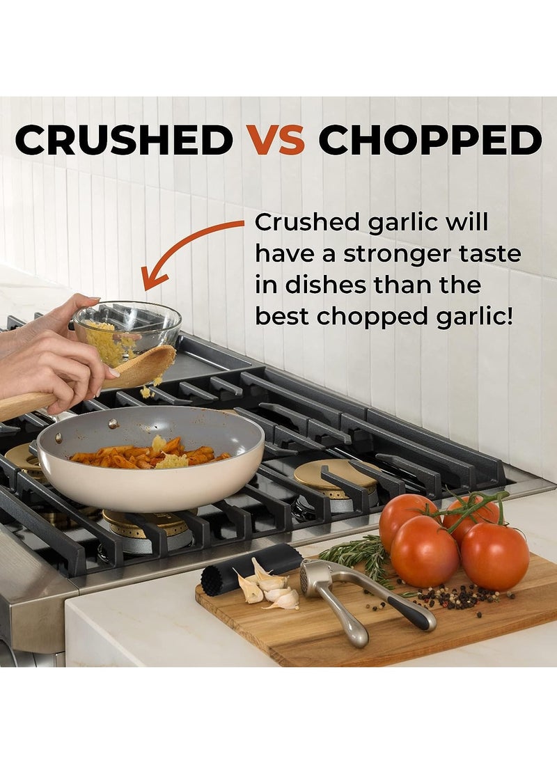 TOP CHOICE - Multifunctional Stainless Steel Garlic Press,Metal Garlic Crusher,Washable Garlic Crusher,Kitchen Garlic Mincer,Ginger Squeezer - Image 1