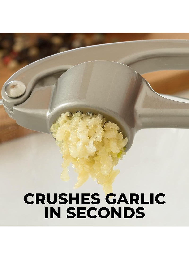 TOP CHOICE - Multifunctional Stainless Steel Garlic Press,Metal Garlic Crusher,Washable Garlic Crusher,Kitchen Garlic Mincer,Ginger Squeezer - Image 1