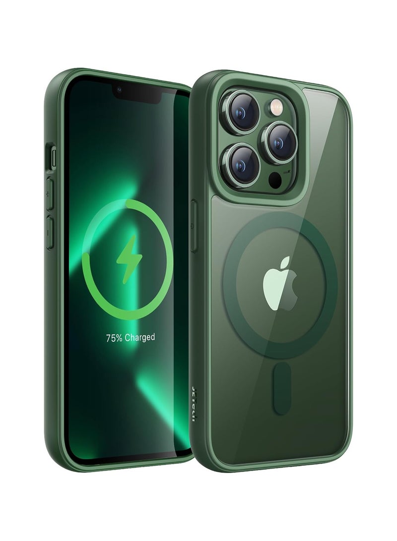 Magnetic Case for iPhone 16 Pro  6.1-Inch Compatible with MagSafe, Shockproof Phone Bumper Cover, Solid Color Matte TPU Frame, Anti-Scratch Clear Back (Alpine Green) - Image 1