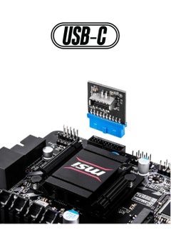 SilverStone Technology Silverstone CP14-E, USB 3.0 Internal 19 Pin Header to USB 3.1/3.2 Type-C (20 Pin) Key A Adapter Card for USB Type-C Port, SST-CP14-E  - Image 1
