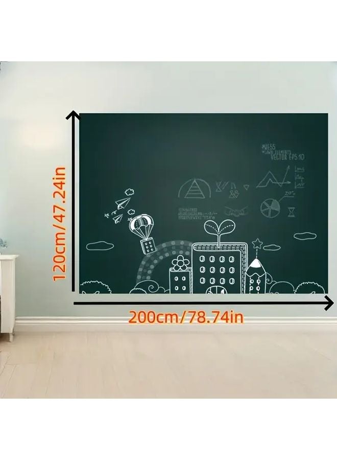Self Adhesive Whiteboard Green Board with Eraser 47 Inch Removable Flower Patterns White - Image 3