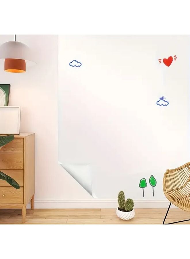 Self Adhesive Whiteboard Green Board with Eraser 47 Inch Removable Flower Patterns White - Image 1