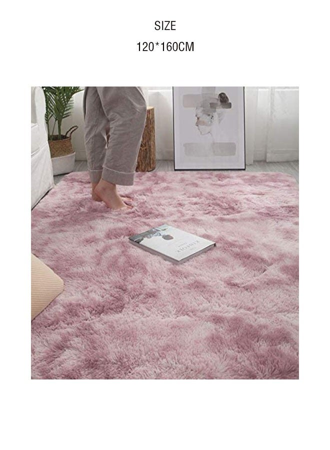 Living Room Carpet Bedroom Soft Fluffy Lotus Pink Tie Dye Carpet Plush Non-Slip Living Room Carpet Indoor Family Children's Room Decorative Carpet,120×160cm - Image 3
