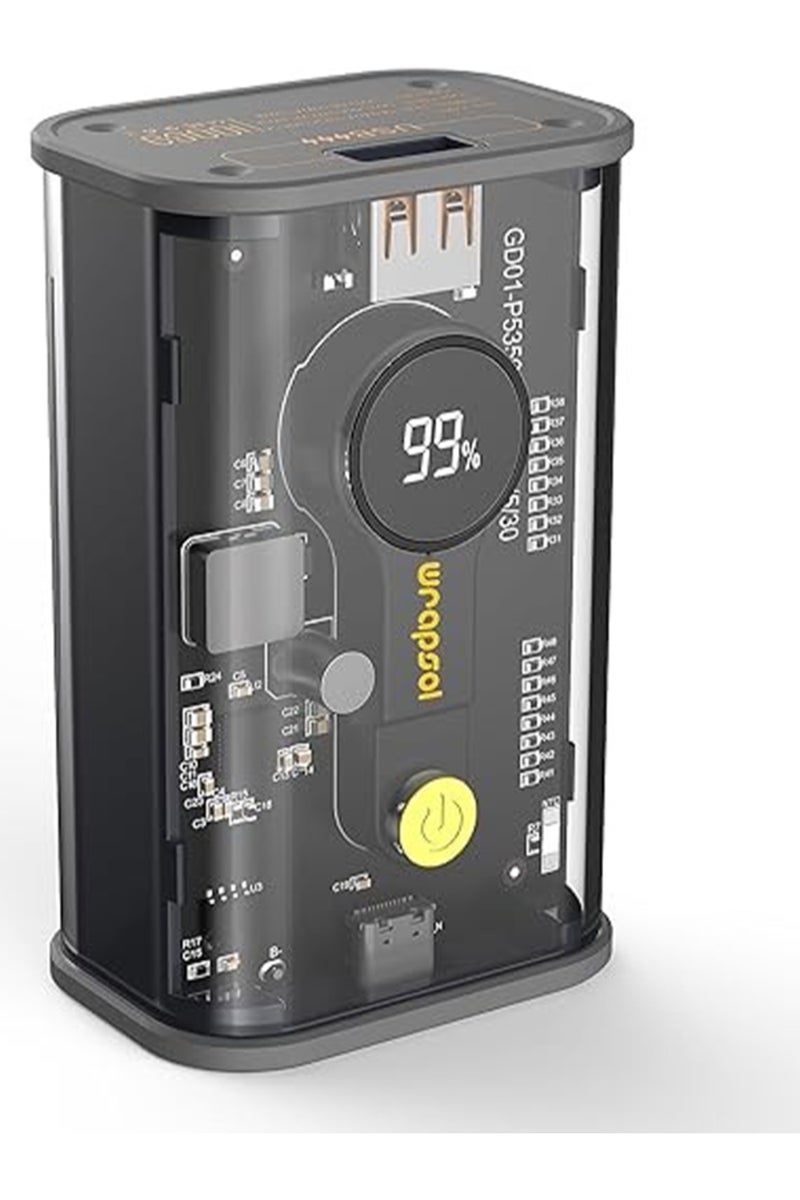 Wrapsol Portable power bank charger 10000mAh with fast charging 20W Type-C and 22.5W USB-A - Image 1