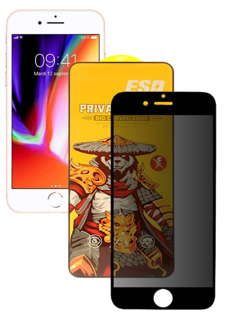 ESD Tempered Dustproof Privacy Glass Screen Protector Compatible For iPhone 8 - Image 1