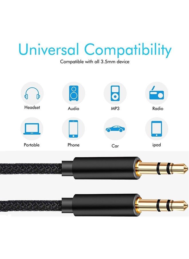 Tersely 2M / 6.6FT Aux 3.5mm Cable, Gold-Plated Auxiliary Audio Cord, Nylon Braided Male to Male for Headphones,Car Home Stereos,Speaker,iPhone,iPad,iPod,Samsung Smart Phones,Sony,Tablets & More - Image 3