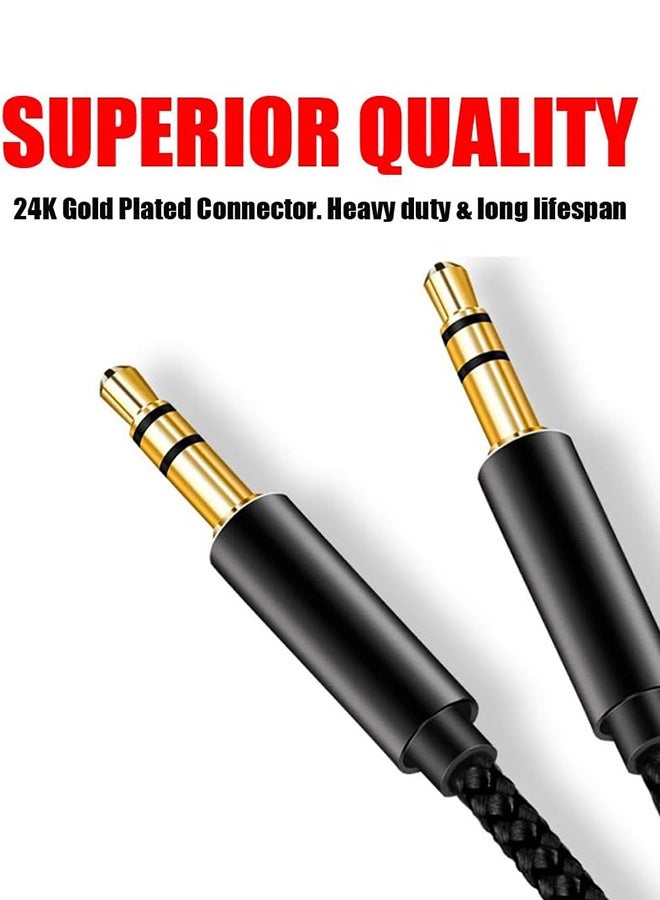 Tersely 2M / 6.6FT Aux 3.5mm Cable, Gold-Plated Auxiliary Audio Cord, Nylon Braided Male to Male for Headphones,Car Home Stereos,Speaker,iPhone,iPad,iPod,Samsung Smart Phones,Sony,Tablets & More - Image 4
