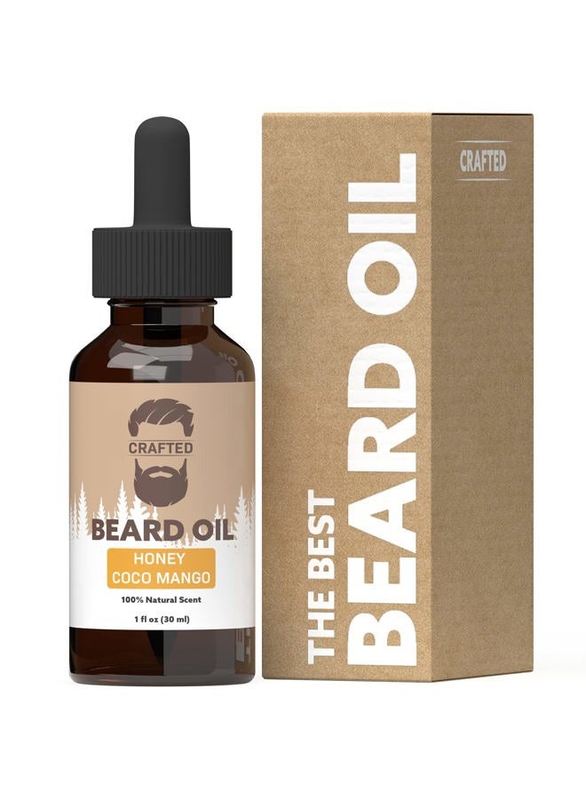 Crafted Beards Beard Oil by Crafted Beards - Beard Oil Conditioner - Leave Your Beard Feeling Amazing - All Natural Ingredients - No Residue - Mustache Oil - 1oz - Made in the USA (Honey CoCo Mango) - Image 1