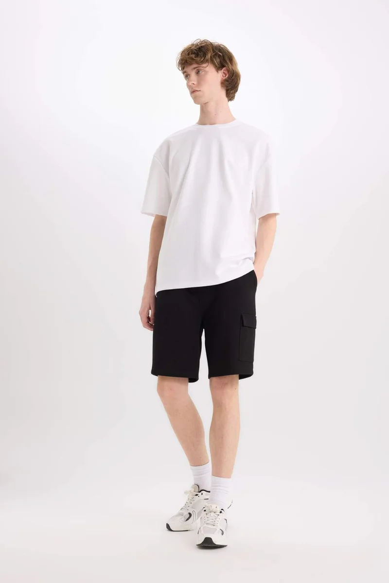 ديفاكتو Regular Fit Straight Leg Basic Cargo Shorts