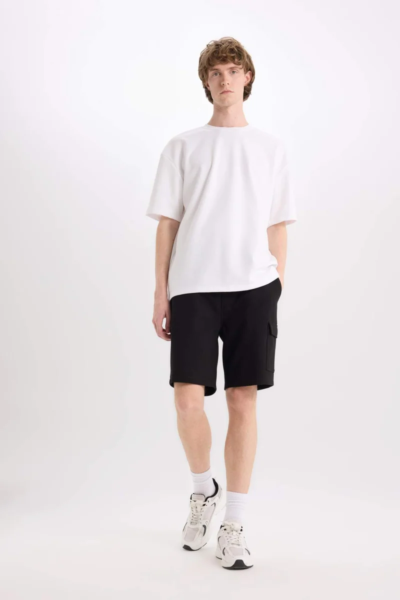 Defacto  Regular Fit Straight Leg Basic Cargo Shorts for Men | Best Price UAE