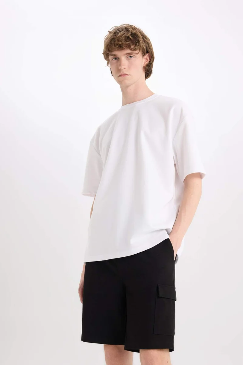 Defacto  Regular Fit Straight Leg Basic Cargo Shorts for Men | Best Price UAE