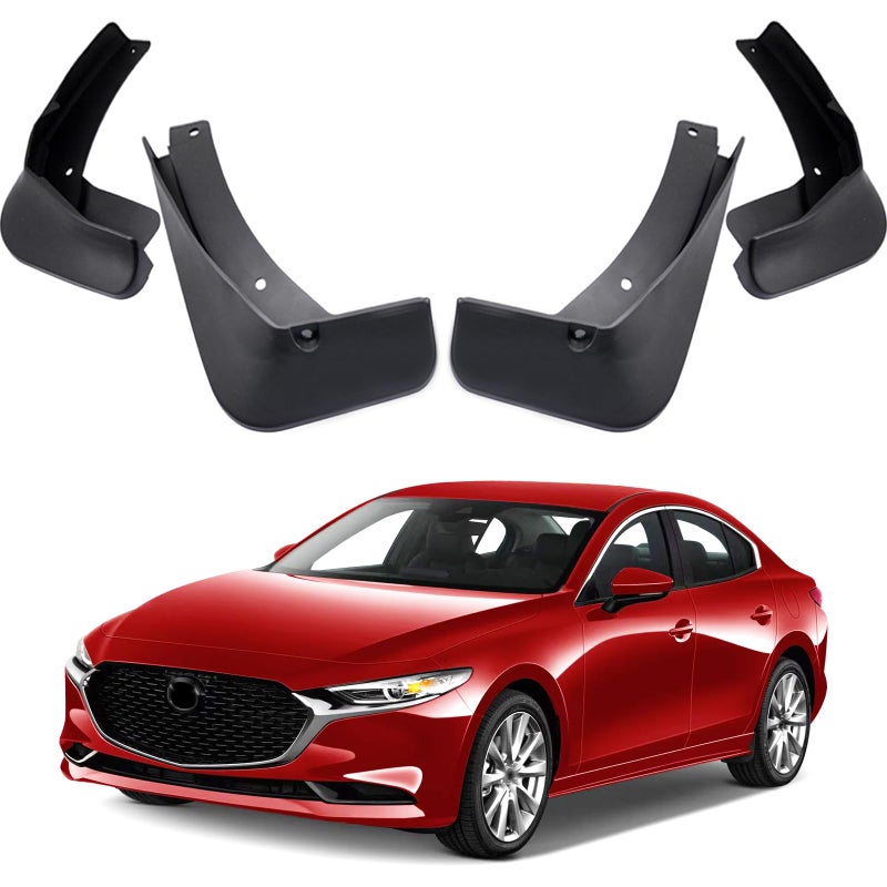 MOERTIFEI Car Mudguard Fender Mud Flaps Splash Guards Compatible with Mazda 3 Sedan 4dr 2019 2020 2021 2022 2023 2024