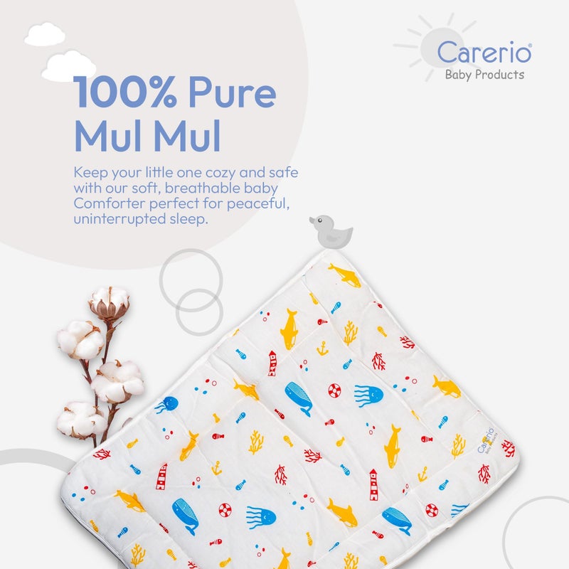Carerio Newborn Baby Godadi, Soft Mulmul Cotton Baby Bed, Godadi, Crib Sheet, Cartoon Mat Bedding, Multicolor (Medium, Ocean Adventures (09)) - Image 2