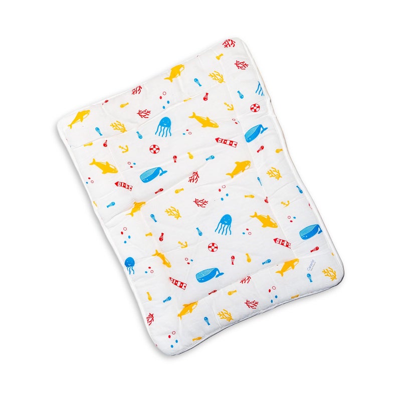 Carerio Newborn Baby Godadi, Soft Mulmul Cotton Baby Bed, Godadi, Crib Sheet, Cartoon Mat Bedding, Multicolor (Medium, Ocean Adventures (09)) - Image 1