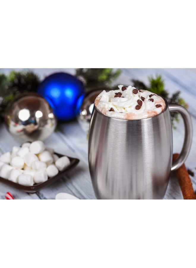 CHILLOUT LIFE Stainless Steel Insulated Coffee Mugs Set of 2 (14oz) - Double Wall Coffee Cups with Spill Resistant Lid & Strong Handle, Shatterproof Cups for Cold Drinks and Hot Beverages - Image 3