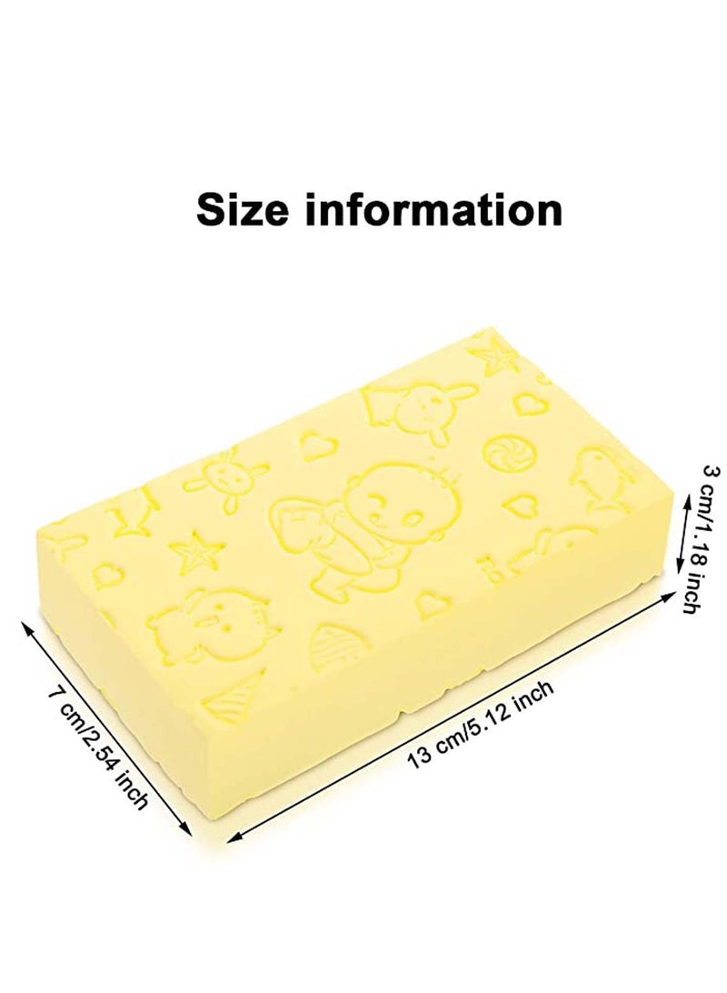 SOLARAE Baby Bath Sponge 4pcs Soft Skin Exfoliating Shower for Kids and Adult, Cute Cartoon Water ASponge, Bathroom Body Cleansing Supplies Healthy Care Sponge, Brush - Image 4