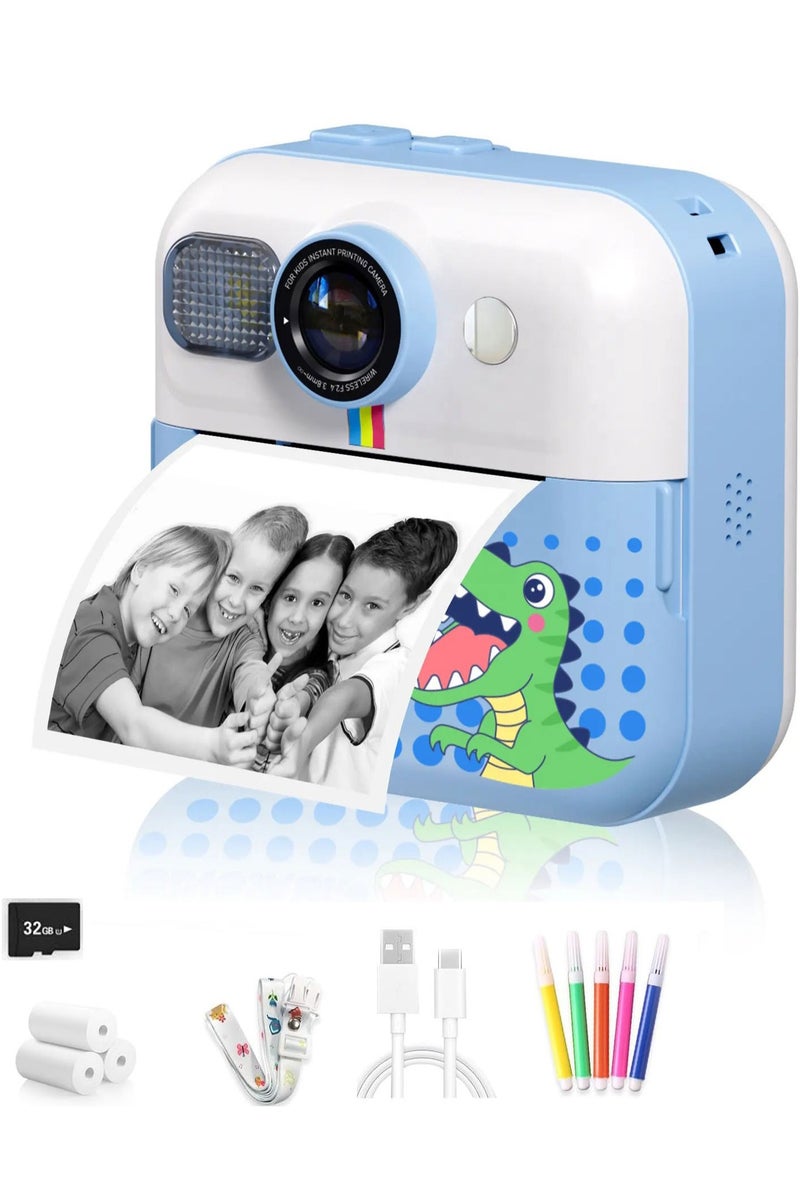 MOCOM CP02 Kids Instant Print Camera with 2.4" Screen, 1500mAh Battery, Expandable Storage up to 32GB, Thermal Printing, Digital Camera for Kids Ages 3-14, Birthday Gifts for Girls and Boys, HD Photography & Video Recorder, Toddler Camera Toy - 32GB included - Image 1
