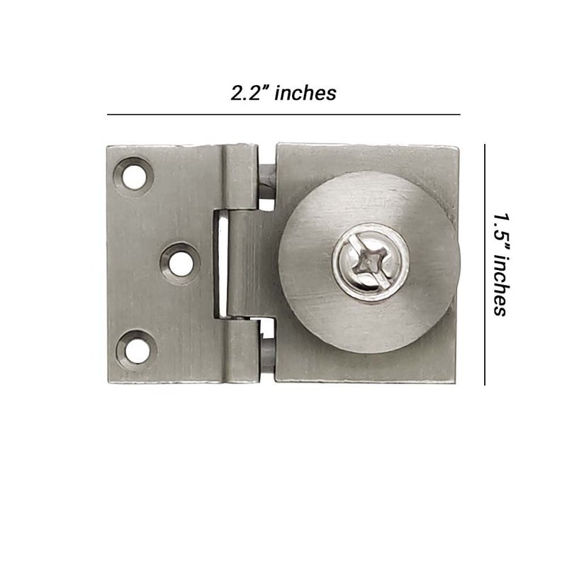 Volo Volo Brass Heavy Glass Hinges for Cabinet Showcase Cupboard Door SS Finish Pack of 4  - Image 2