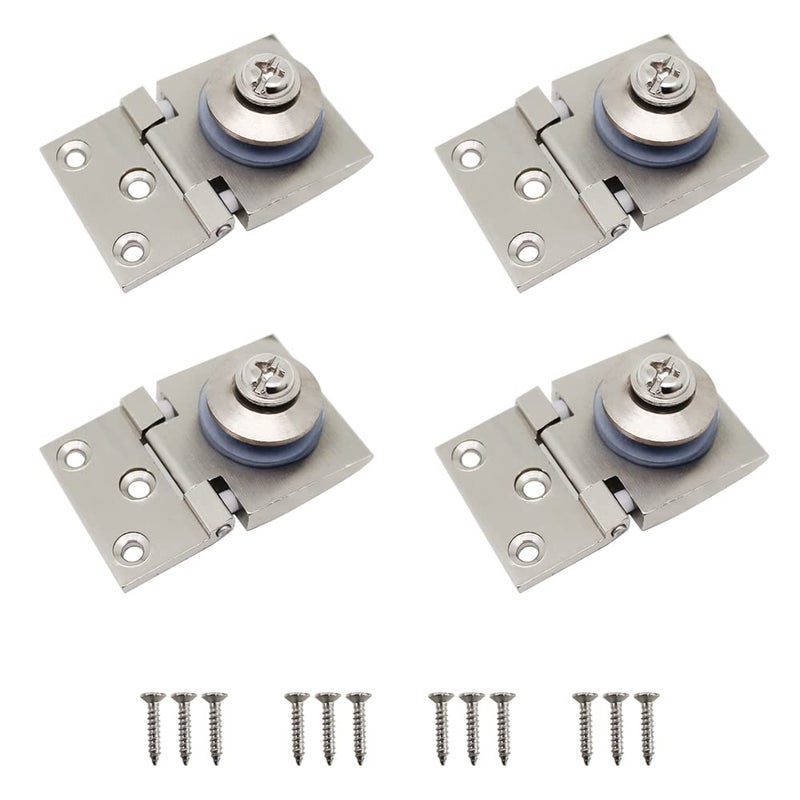 Volo Volo Brass Heavy Glass Hinges for Cabinet Showcase Cupboard Door SS Finish Pack of 4  - Image 1