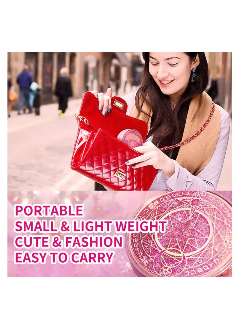 Generic Cute Pink Contact Lens Case with Mirror and Tools for Girls Bling Star Design Travel Holder  - Image 4