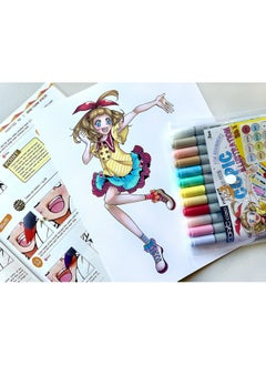 COPIC Ciao Illustration Book Bundle Set, Alcohol-Based Markers (12 Pcs) With An Instruction Book  - Image 4