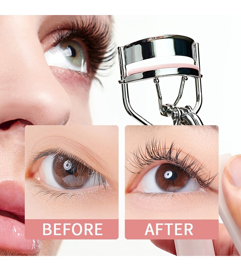Pink Professional Eyelash Curler Set With Steel Comb For Long Lasting Curl - Image 3