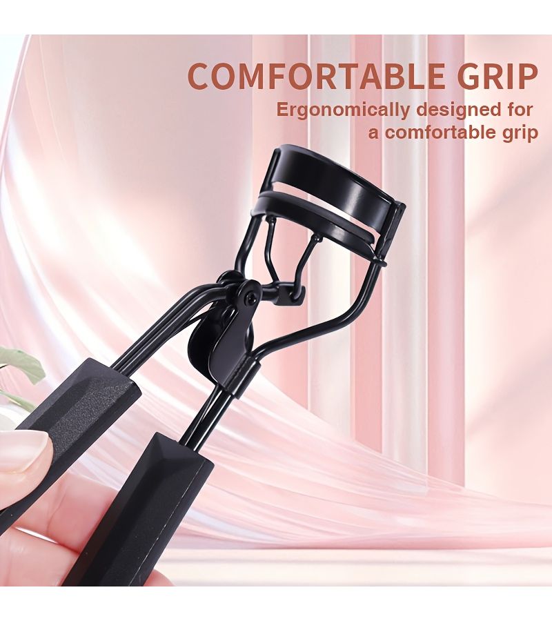 Pink Professional Eyelash Curler Set With Steel Comb For Long Lasting Curl - Image 4
