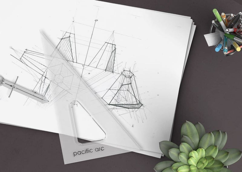 Pacific Arc's Scholastic Triangle - 6 inch - Clear - 30/60 Angle - Plain Edge - Polystyrene - Technical Drawing Tools, Drafting, Architect and Engineering - Image 5