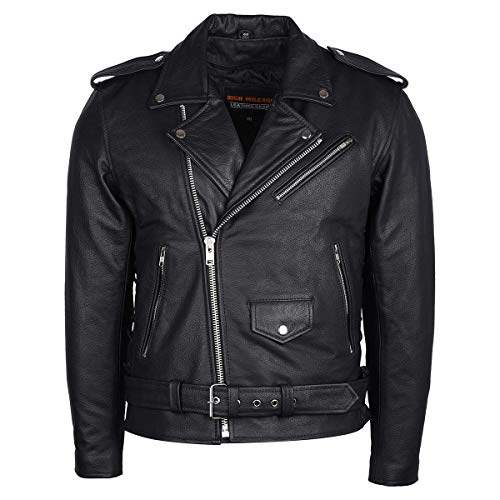Vance Leather Men's Eagle Embossed Live To Ride - Ride To Live Classic Black Leather Motorcycle Biker Jacket (Large, Black) - Image 3