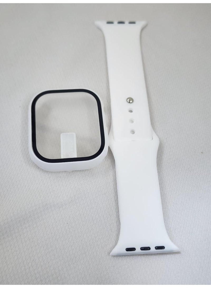 Apple Watch Series 10 & 11 Strap with Protective Case 46mm – Durable Replacement Band, Stylish Protective Cover for Men & Women, Sports & Everyday Use - White