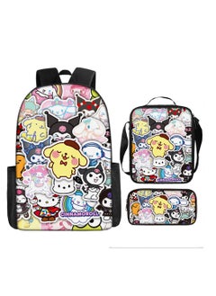 Cartoon anime backpack for primary and secondary school students, large capacity casual lightweight backpack, cartoon shoulder bag, pencil case, pencil case, and pencil case