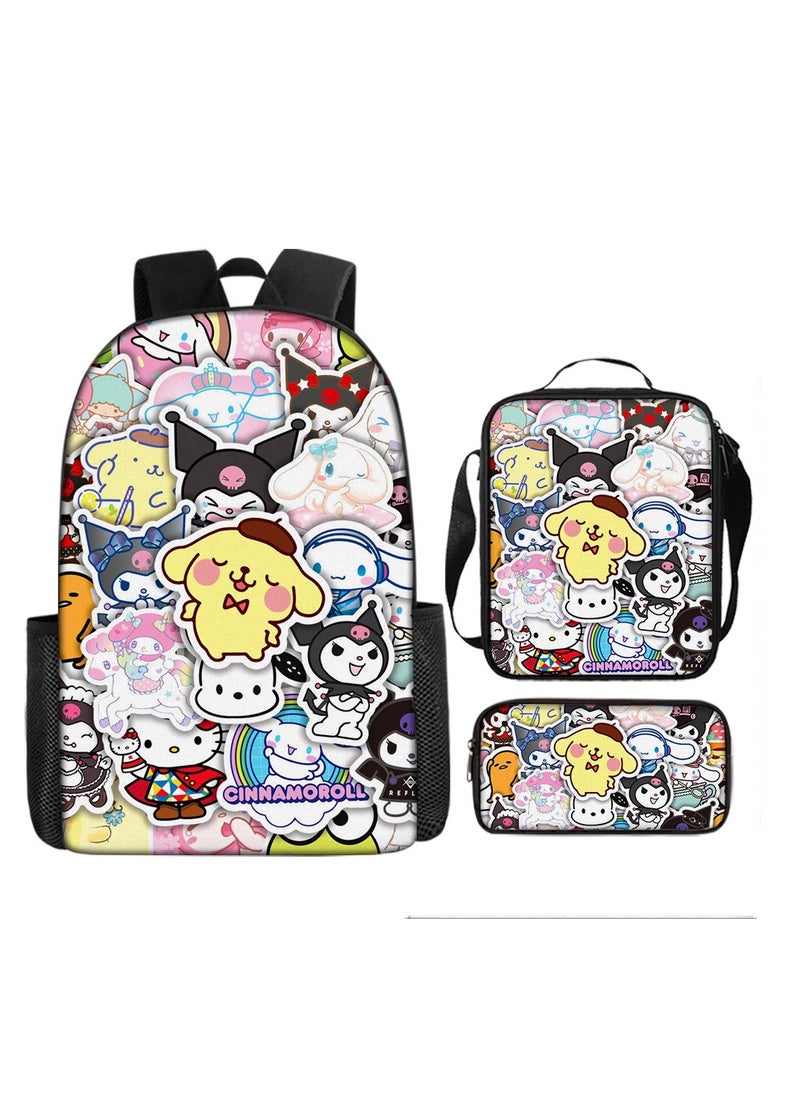Generic - Cartoon anime backpack for primary and secondary school students, large capacity casual lightweight backpack, cartoon shoulder bag, pencil case, pencil case, and pencil case - Image 1