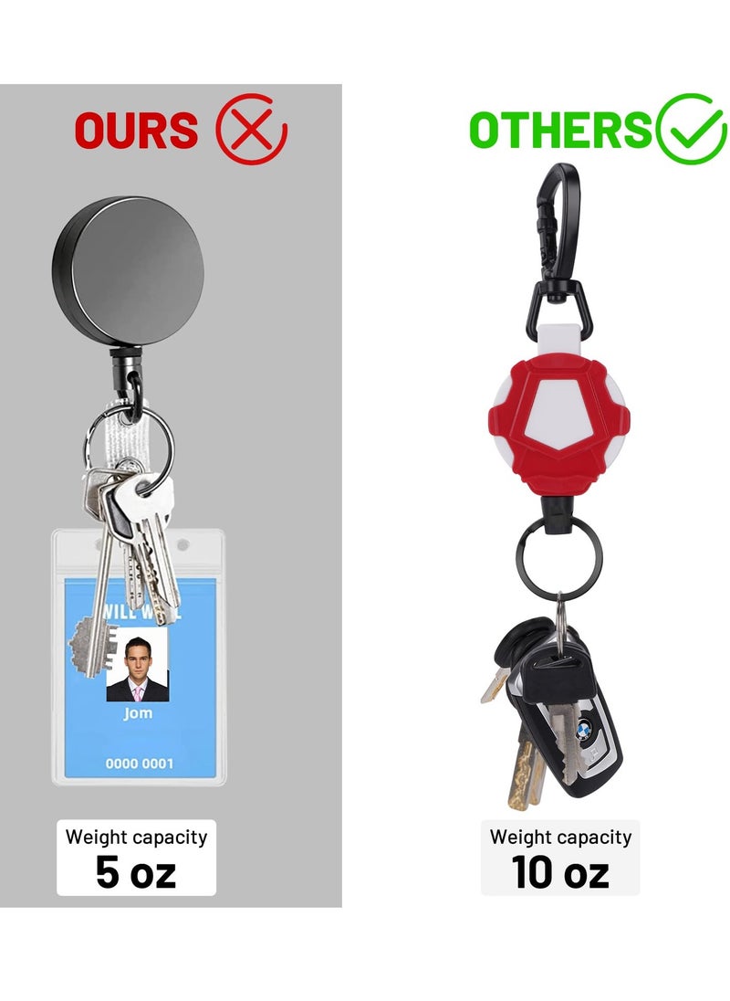 Generic Heavy Duty Retractable Keyring with Steel Wire Rope for ID Badges, Durable Metal Badge Holder, Perfect for Office and Events  - Image 3