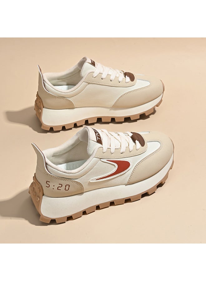 K-style Forrest Gump Shoes For Women Autum New Student Running Sneakers Versatile Thick Sole Heightening Dad Shoes