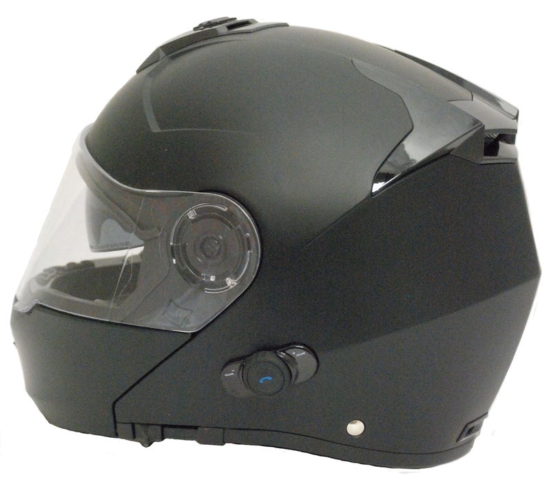 TORC T27B1FBK TB27 Full Face Modular Helmet with Integrated Blinc Bluetooth (Flat Black, Large) - Image 4
