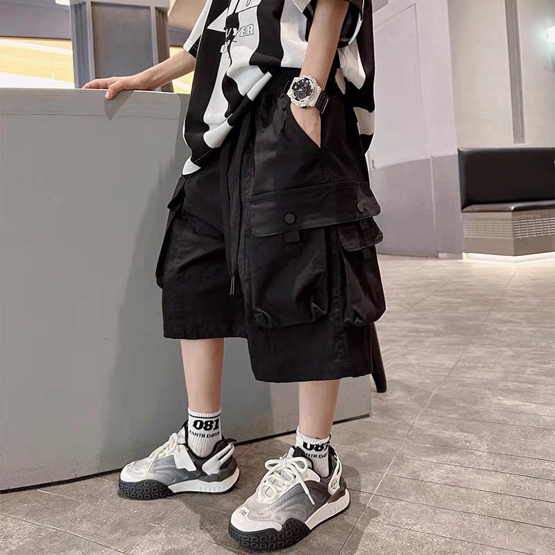 Boys' Summer Shorts Five-Point Cargo Pants Handsome Thin Section 2024 Medium And Large Kidsren'S Summer Boys' Medium Pants Kidsren'S Clothing - Image 4