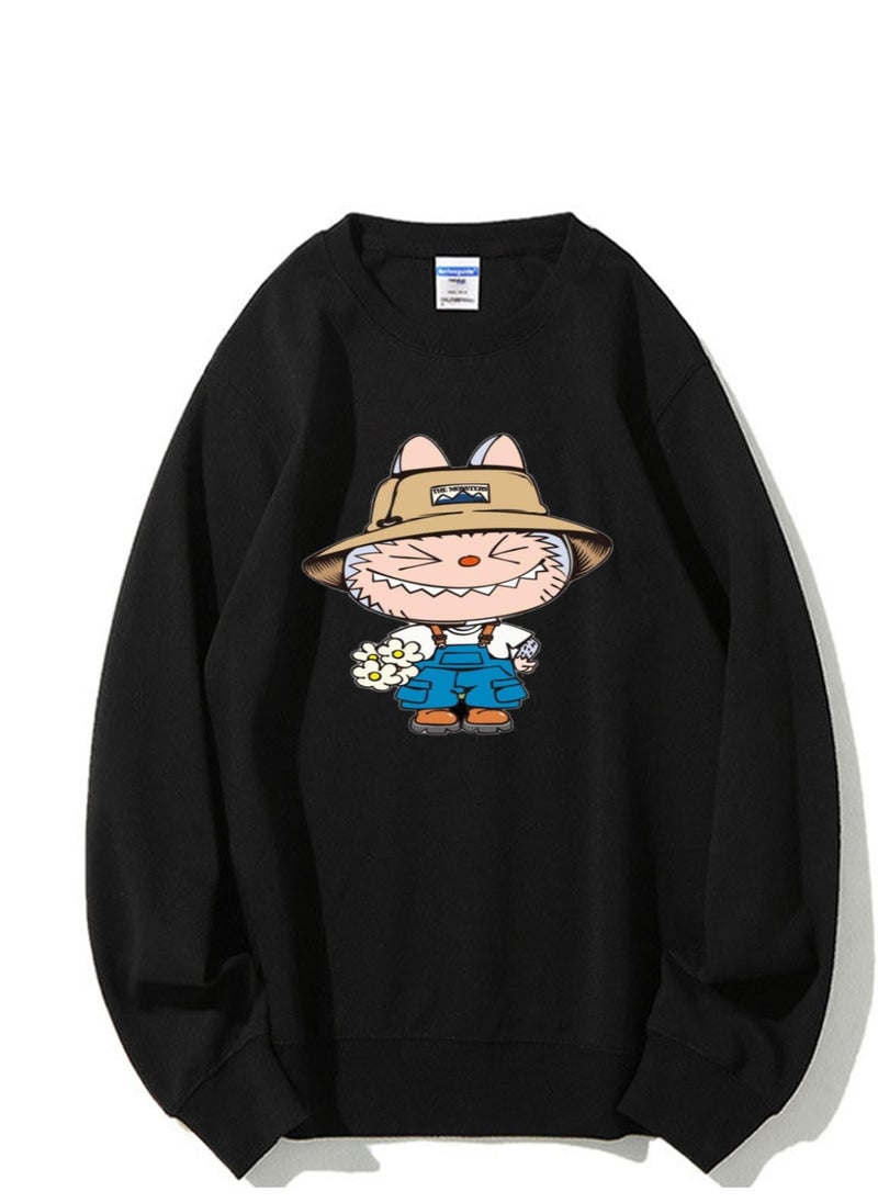 NIBEMINENT Labubu Printed Cotton Long Sleeve Hoodie 