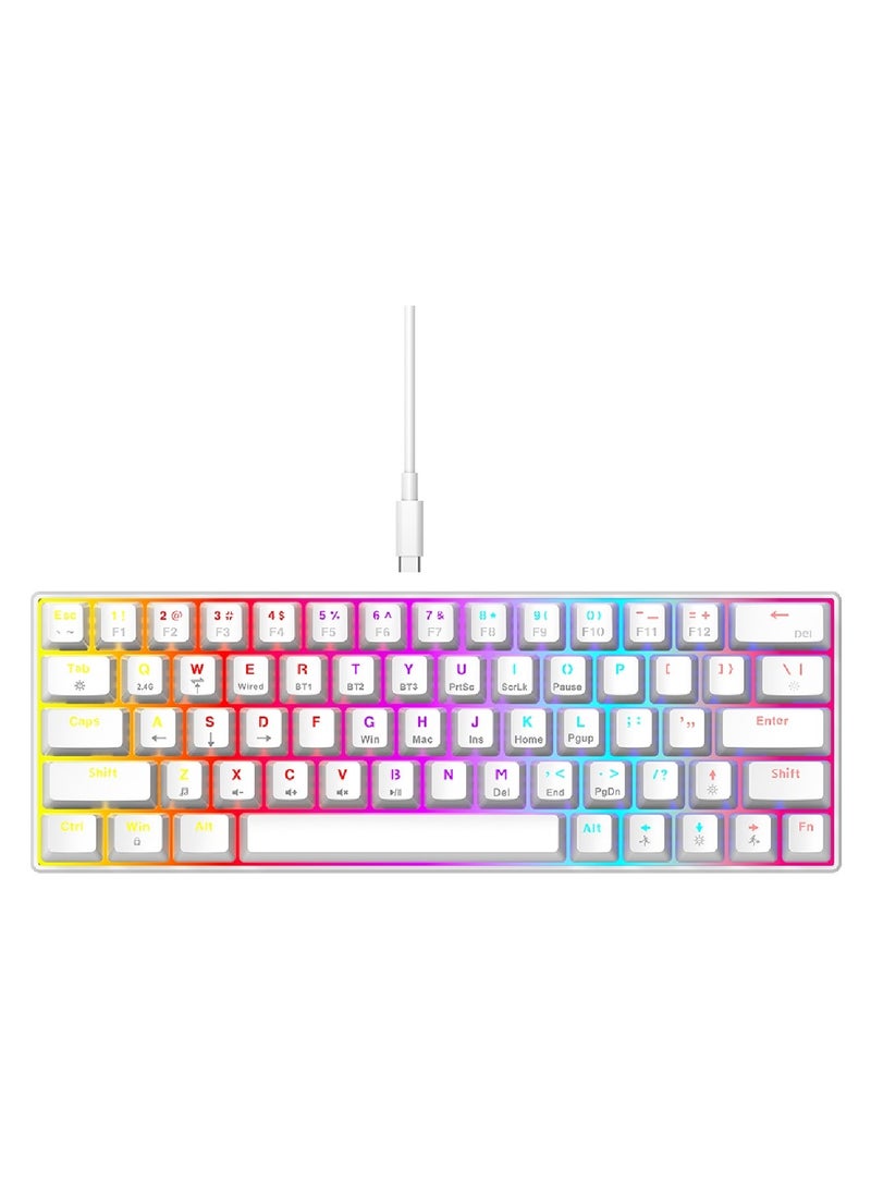 T-WOLF - 60% Wired Mechanical Gaming Keyboard RGB Backlit Ultra-Compact Mini Keyboard Waterproof Mini Compact 63 Keys Keyboard for PC Mac Gamer Typist Travel Easy to Carry on Business Trip - Image 1