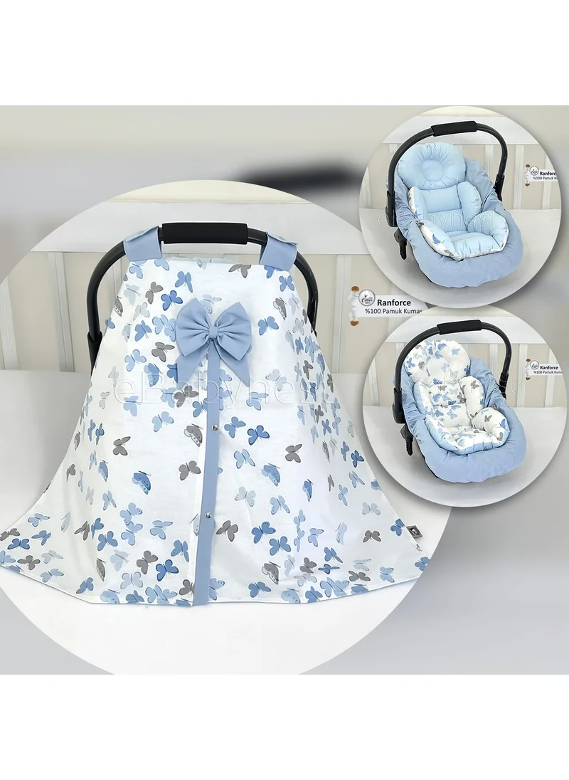 Ebabynest Kelebek Series Blue Stroller Cover Set of 3