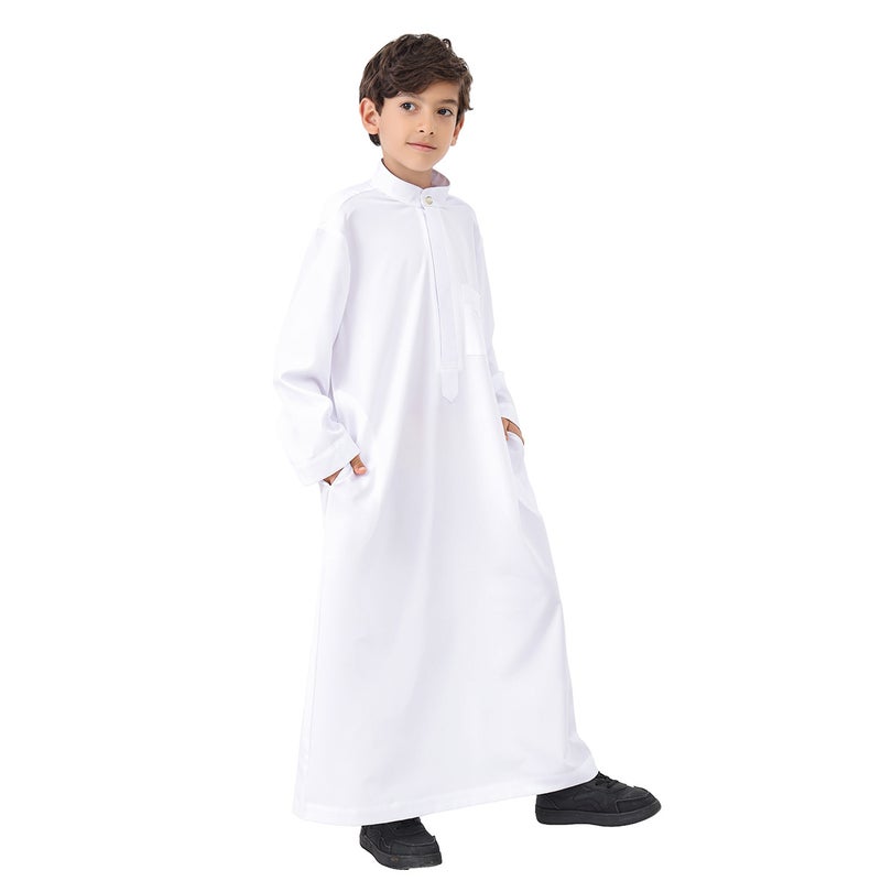 كورتا طويلة للأولاد بياقة مانداريْن من البوليستر الخفيف بأكمام طويلة وقَصّة مريحة - Image 1