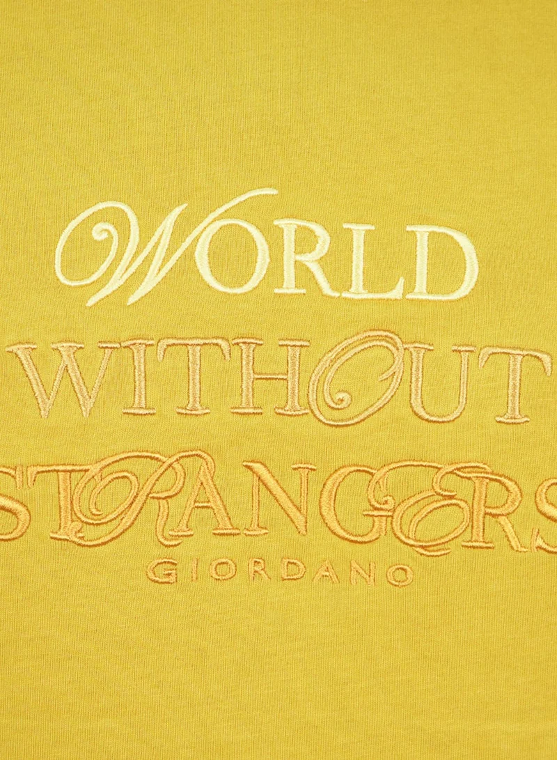 GIORDANO  Men's Slim Fit Cotton Jersey Crew Neck Print Tee | WWS Graphic for Men | Best Price UAE