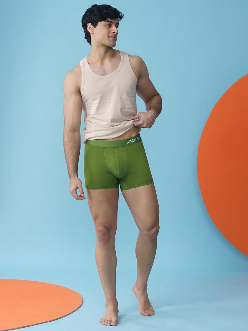 DAMENSCH Deo-Soft Solid Underwear for Men, Breathable Inner, Modal Trunks, Super Soft Waistband, Odour Cancelling Trunks, 3X Softer Than Cotton Men Underwear-Cactus-M - Image 3