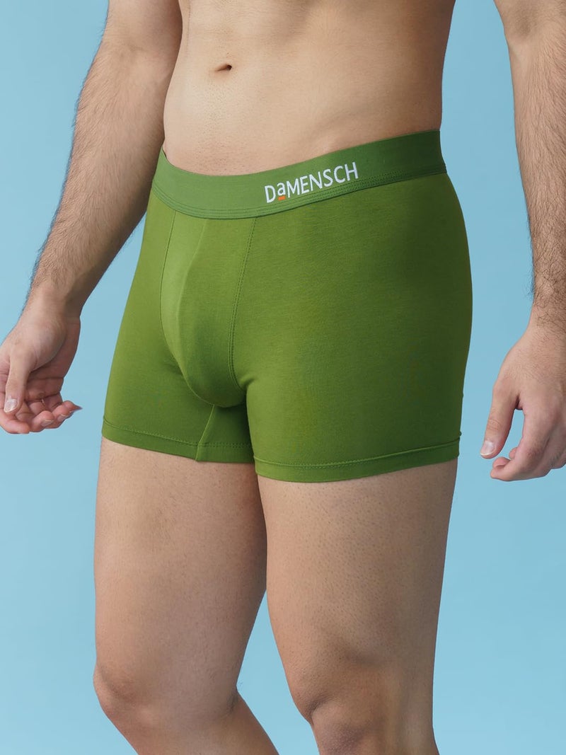 DAMENSCH Deo-Soft Solid Underwear for Men, Breathable Inner, Modal Trunks, Super Soft Waistband, Odour Cancelling Trunks, 3X Softer Than Cotton Men Underwear-Cactus-M - Image 4