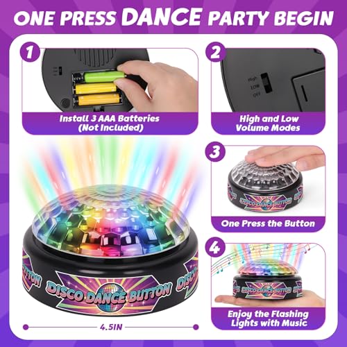 FunisFun Disco Dance Button with 5 Classic Disco Songs Funny Sound Button for Party Supplies Novelty Toys for Playing Jokes Gag Gifts for Office Coworkers and Adults - Image 5