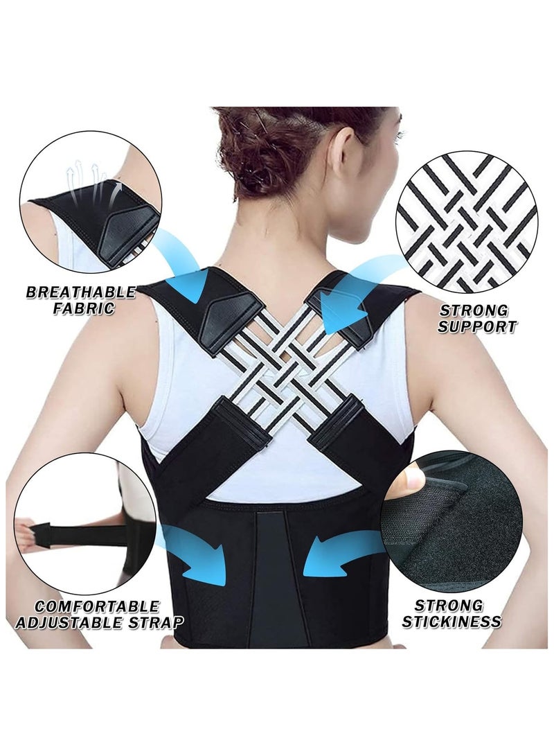 فيند حزام دعم الظهر القابل للتعديل لتصحيح الوضعية، مصمم للسيدات والرجال، باللون الأسود - Image 2