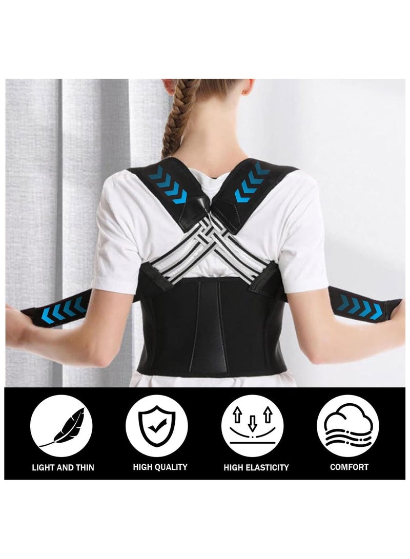 فيند حزام دعم الظهر القابل للتعديل لتصحيح الوضعية، مصمم للسيدات والرجال، باللون الأسود - Image 3