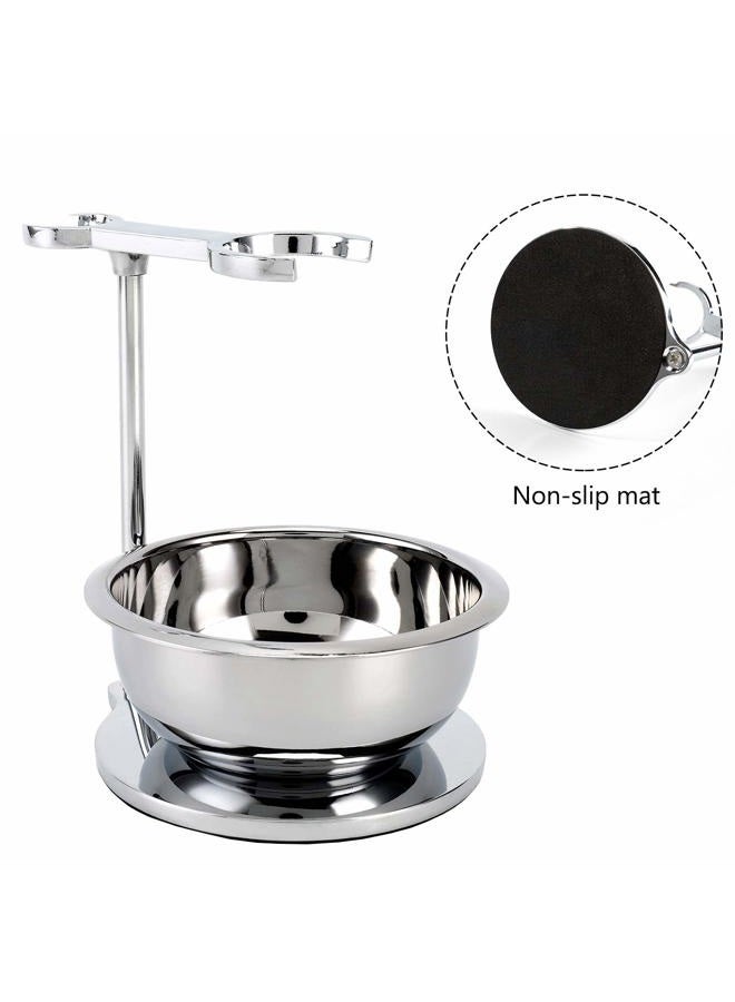 SANWA حامل ماكينة الحلاقة الفاخرة الثقيلة مع وعاء حلاقة من الفولاذ المقاوم للصدأ غير القابل للكسر، متوافق مع جيليت فيوجن وماك 3، ماكينة حلاقة ذات حافة مزدوجة، ماكينة حلاقة كارتريدج - Image 5